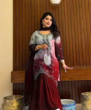 LC 1370 B DESIGNER CHINON SHARARA SUITS WHOLESALE
