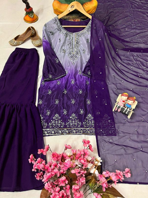 LC 1370 C DESIGNER CHINON SHARARA SUITS WHOLESALE