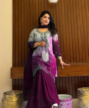 LC 1370 D DESIGNER CHINON SHARARA SUITS WHOLESALE