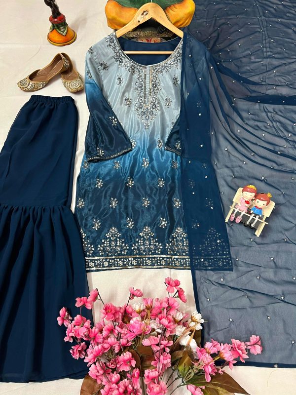 LC 1370 DESIGNER CHINON SHARARA SUITS WHOLESALE