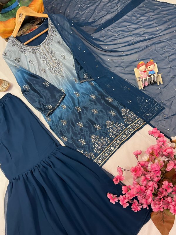 LC 1370 DESIGNER CHINON SHARARA SUITS WHOLESALE