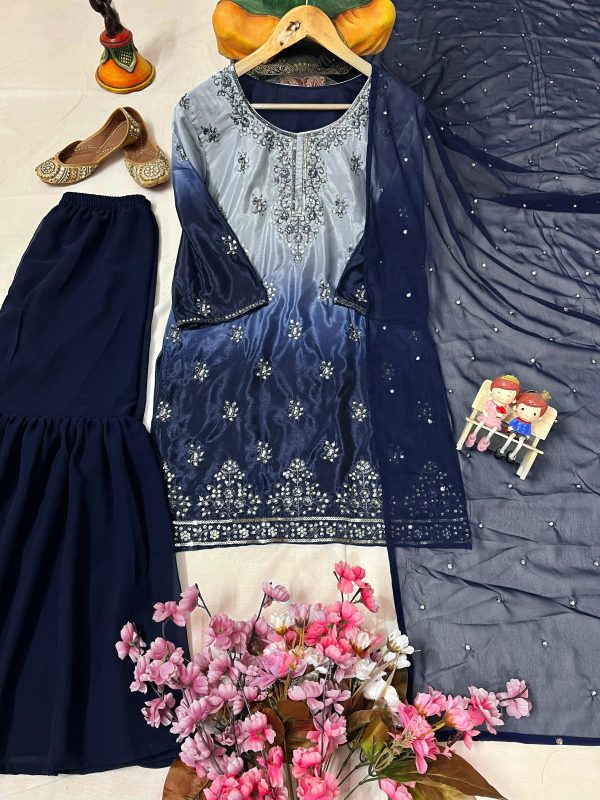 LC 1370 E DESIGNER CHINON SHARARA SUITS WHOLESALE