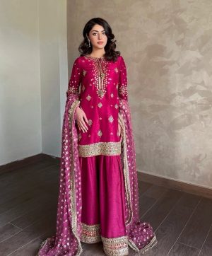 LC 1374 TRENDING CHINON PLAZZO SUITS WHOLESALE