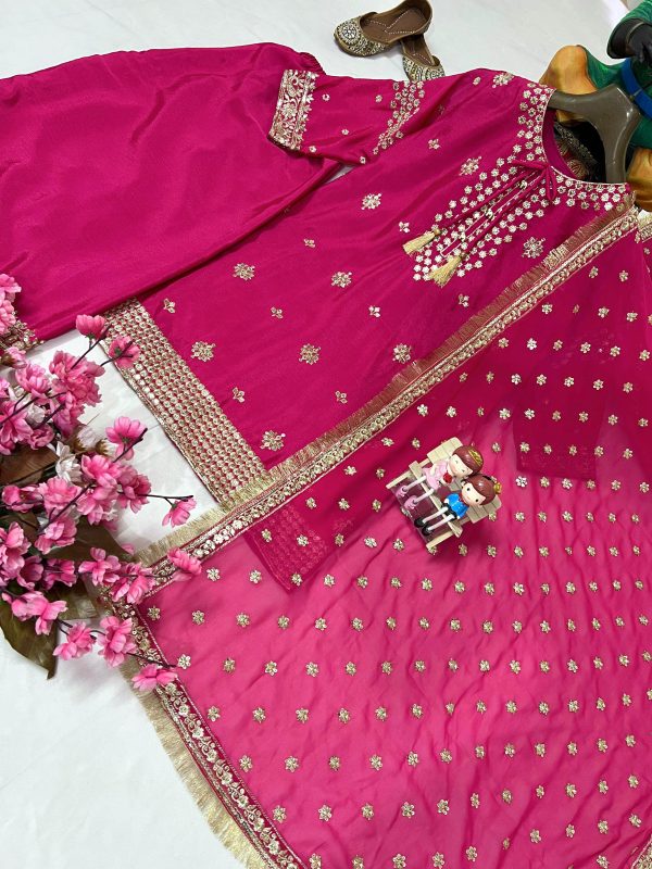 LC 1374 TRENDING CHINON PLAZZO SUITS WHOLESALE