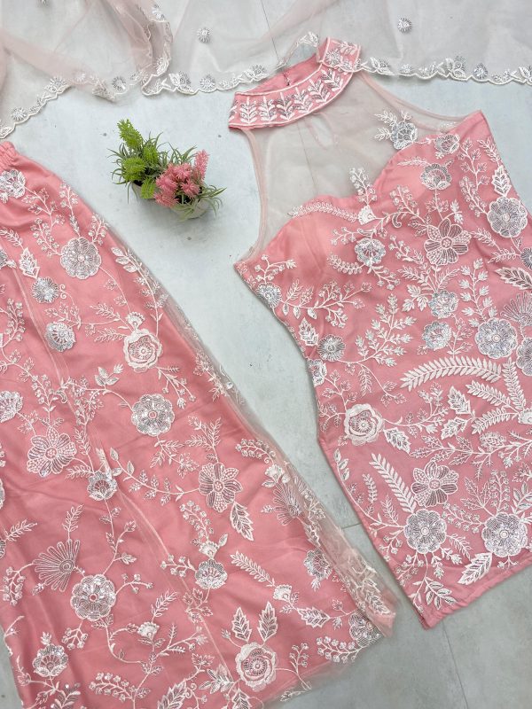 LG 1945 C TRENDING HULTER NECK KURTA AND PLAZZO SET