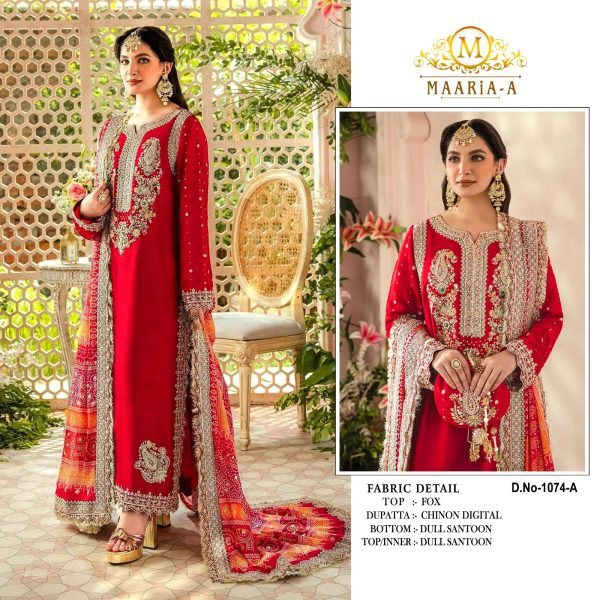 MAARIA A 1074 A TO J PAKISTANI SUITS WHOLESALE