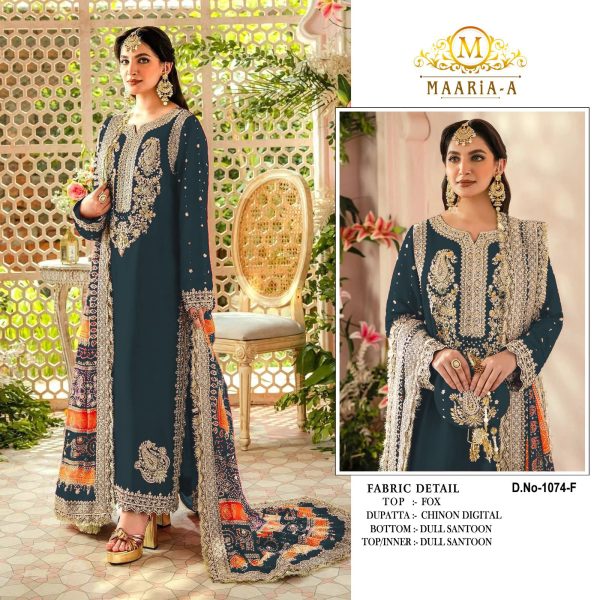 MAARIA A 1074 A TO J PAKISTANI SUITS WHOLESALE
