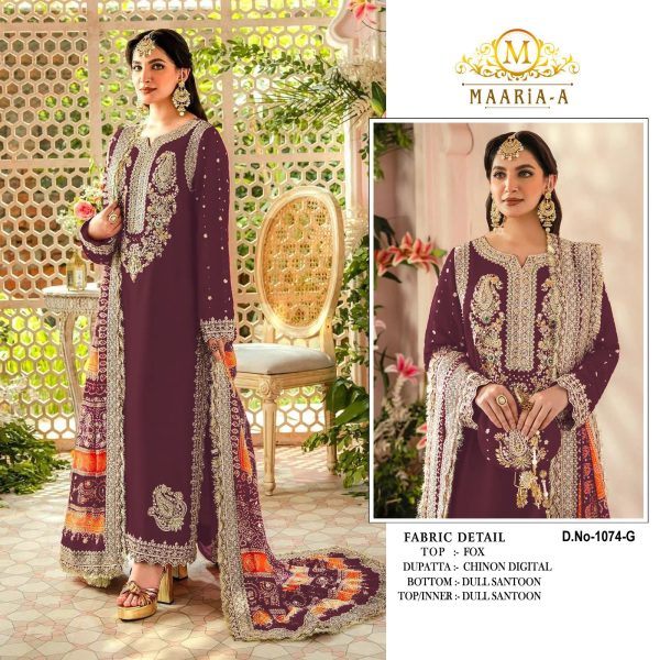 MAARIA A 1074 A TO J PAKISTANI SUITS WHOLESALE