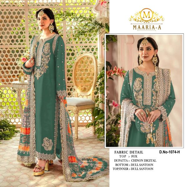 MAARIA A 1074 A TO J PAKISTANI SUITS WHOLESALE