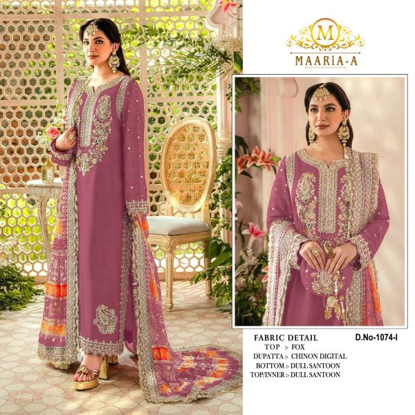 MAARIA A 1074 A TO J PAKISTANI SUITS WHOLESALE