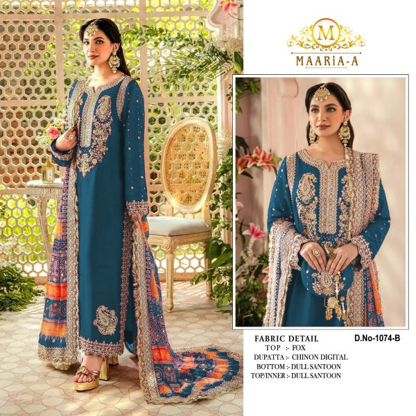 MAARIA A 1074 A TO J PAKISTANI SUITS WHOLESALE