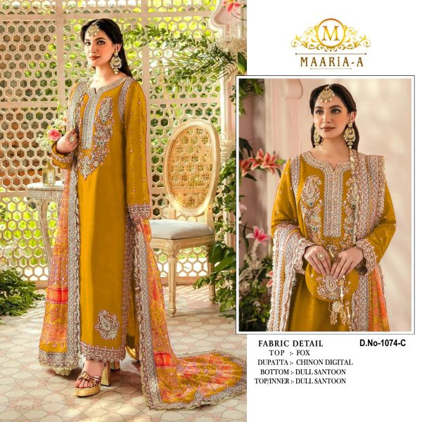 MAARIA A 1074 A TO J PAKISTANI SUITS WHOLESALE