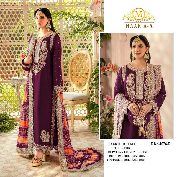 MAARIA A 1074 A TO J PAKISTANI SUITS WHOLESALE
