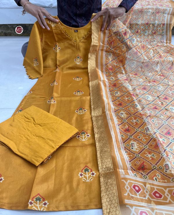 MURTI TRENDS BANARASI YELLOW BUTI SUIT SET WHOLESALE