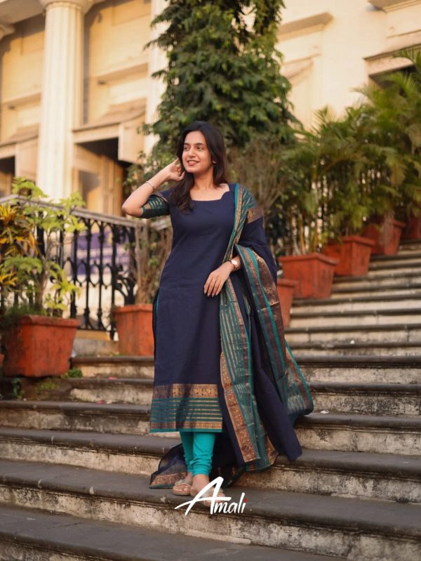 MURTI TRENDS BLUE KANCHI COTTON KURTI ONLINE