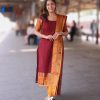 MURTI TRENDS MAROON KANCHI COTTON SUITS ONLINE
