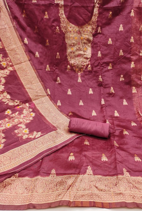RN SILK MILL CHANDERI SILK SUITS MATERIALS