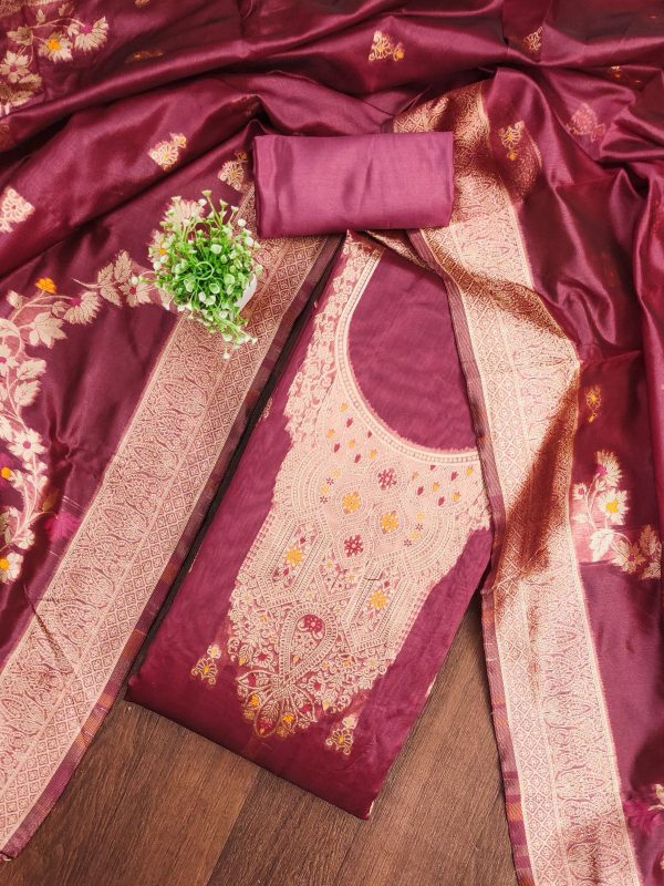 RN SILK MILL CHANDERI SILK SUITS MATERIALS