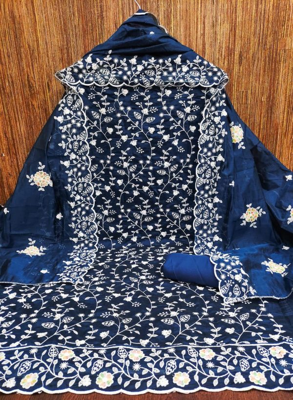 RN SILK MILL HEAVY CHANDERI SALWAR SUITS