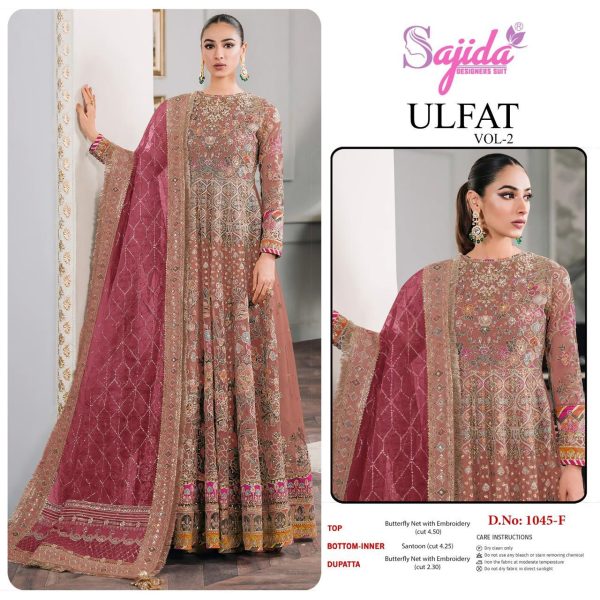 SAJIDA DESIGNERS 1045 F ULFAT VOL 1 SALWAR SUITS