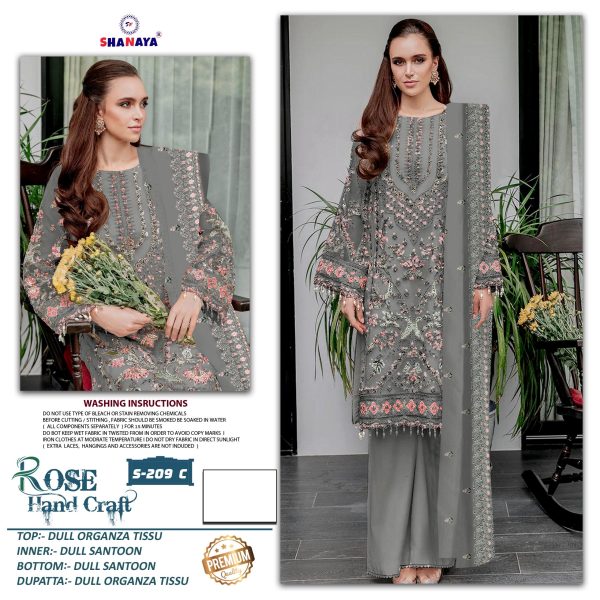 SHANAYA FASHION S 209 C ROSE HAND CRAFT SUITS