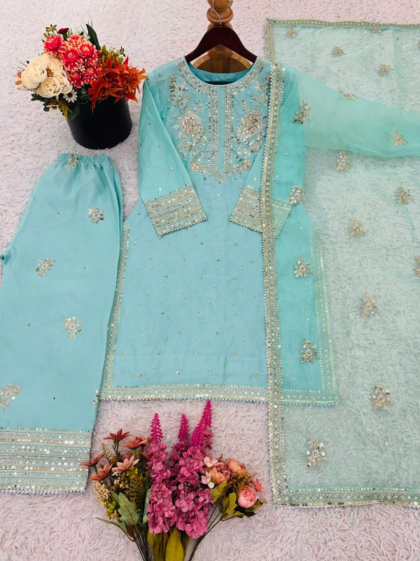 SHREE HARI SRK 5273 DESIGNER CHINON SILK SALWAR SUITS