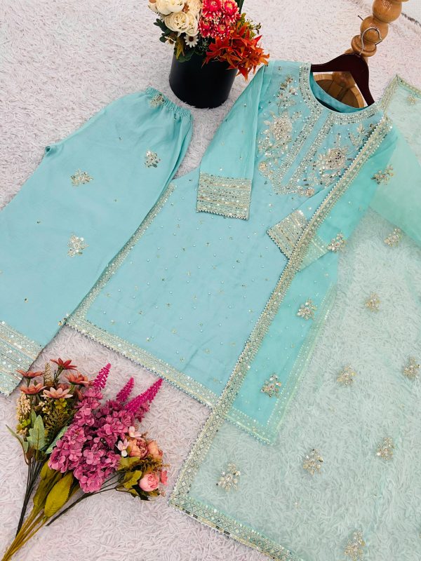SHREE HARI SRK 5273 DESIGNER CHINON SILK SALWAR SUITS