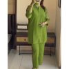 SHRUTI CREATION COTTON EMBROIDERED GREEN CORD SET