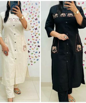 SHRUTI CREATION FLEX COTTON EMBROIDERED KURTI
