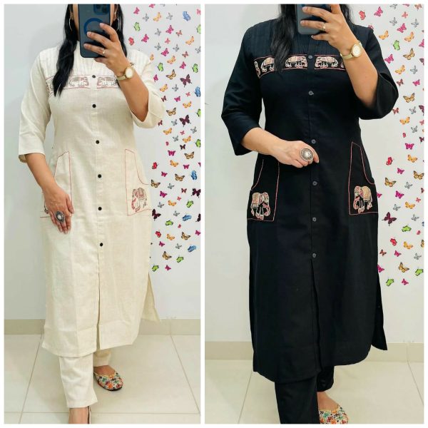SHRUTI CREATION FLEX COTTON EMBROIDERED KURTI