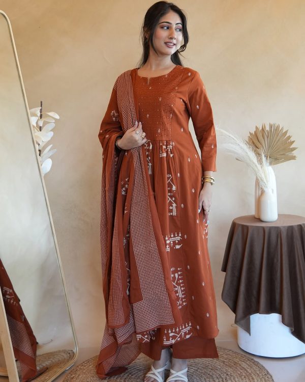 SHRUTI CREATION ORANGE ANARKALI KURTA ONLINE