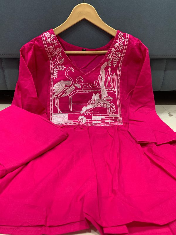 SHRUTI CREATION PINK COTTON EMBROIDERED CORD SET