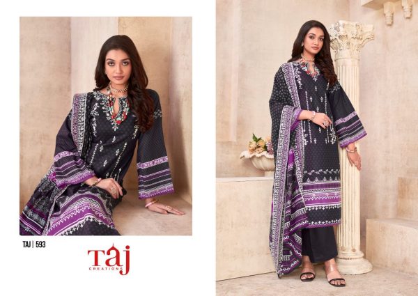 TAJ CREATIONS 593 COTTON PAKISTANI SUITS ONLINE