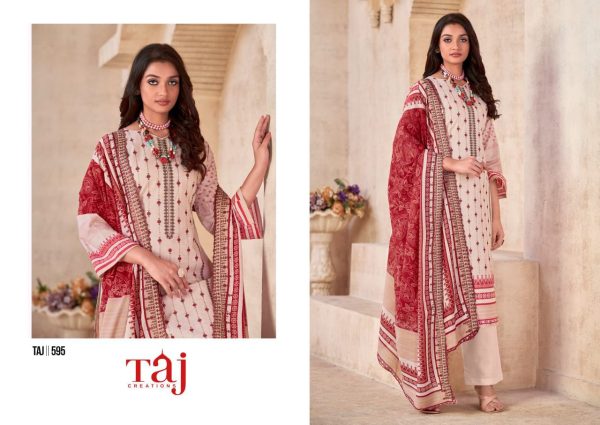TAJ CREATIONS 595 COTTON PAKISTANI SUITS ONLINE