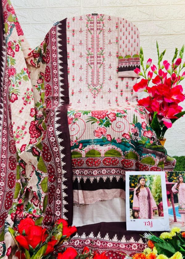 TAJ CREATIONS 596 COTTON PAKISTANI SUITS ONLINE