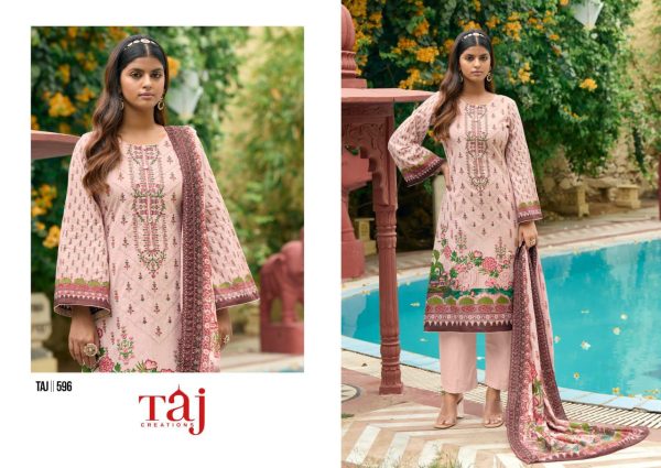 TAJ CREATIONS 596 COTTON PAKISTANI SUITS ONLINE