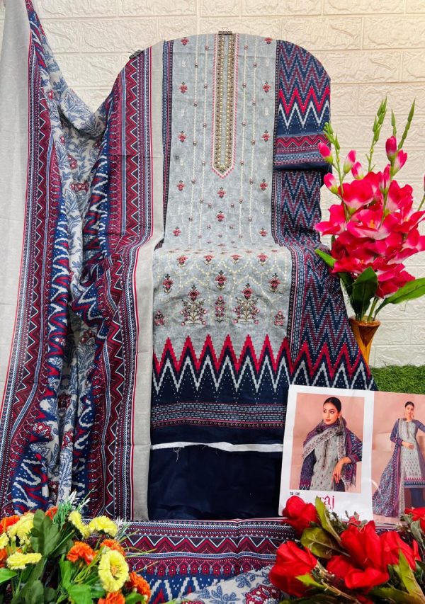 TAJ CREATIONS 598 COTTON PAKISTANI SUITS ONLINE