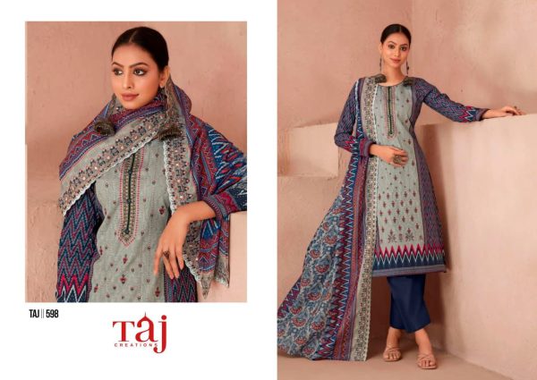 TAJ CREATIONS 598 COTTON PAKISTANI SUITS ONLINE