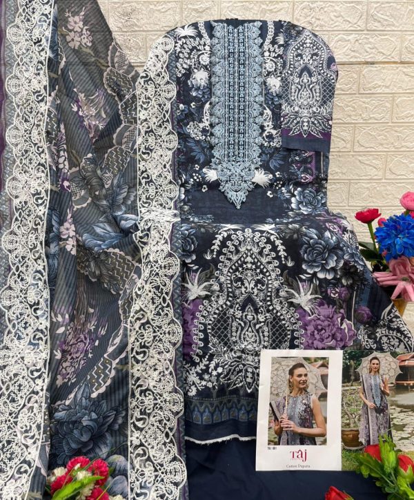 TAJ CREATIONS 601 COTTON SALWAR SUITS WHOLESALE