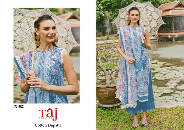 TAJ CREATIONS 602 COTTON SALWAR SUITS WHOLESALE