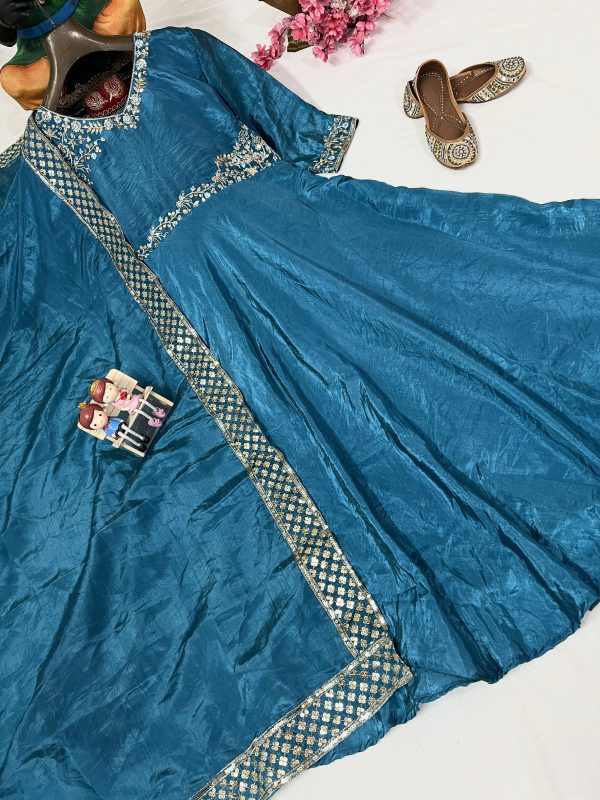 VF 206 B DESIGNER GOLD CRUSHED SILK GOWN WHOLESALE