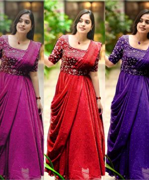 VF 207 E F G DESIGNER GEORGETTE GOWN WHOLESALE