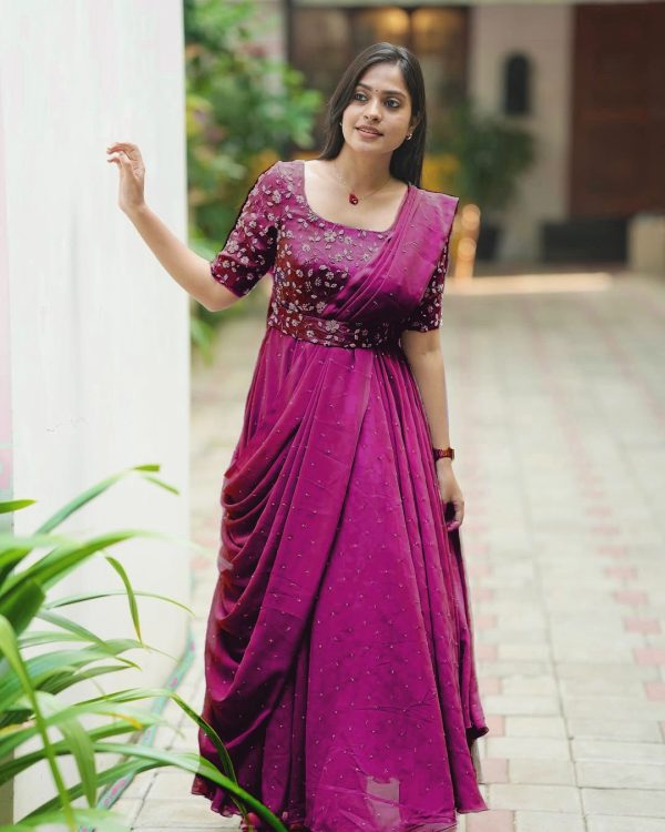 VF 207 E F G DESIGNER GEORGETTE GOWN WHOLESALE