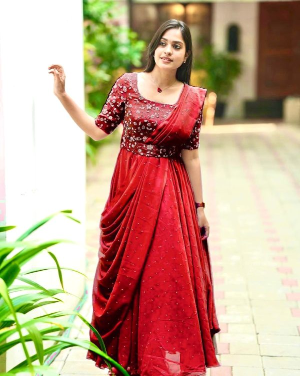 VF 207 E F G DESIGNER GEORGETTE GOWN WHOLESALE