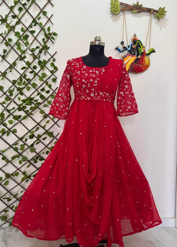 VF 207 E F G DESIGNER GEORGETTE GOWN WHOLESALE