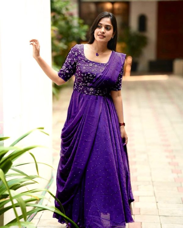 VF 207 E F G DESIGNER GEORGETTE GOWN WHOLESALE