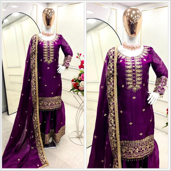 WOMEN WASTRA WW 1196 DESIGNER SHARARA SUITS