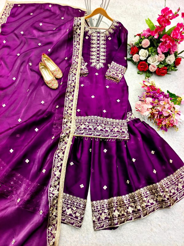 WOMEN WASTRA WW 1196 DESIGNER SHARARA SUITS