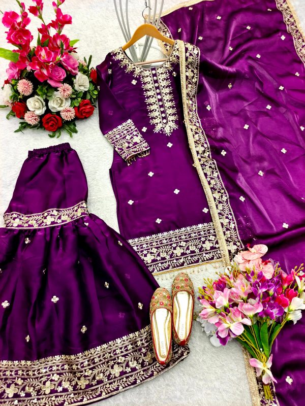 WOMEN WASTRA WW 1196 DESIGNER SHARARA SUITS