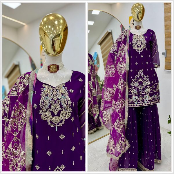 ZOYA CLOTHING ZC 9026 DESIGNER PLAZZO SUITS WHOLESALE